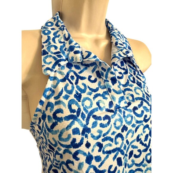 Gottex Racer Back Golf Tennis Shirt Size Medium Santorini Blue NWT Sleeveless $8 - Picture 7 of 9